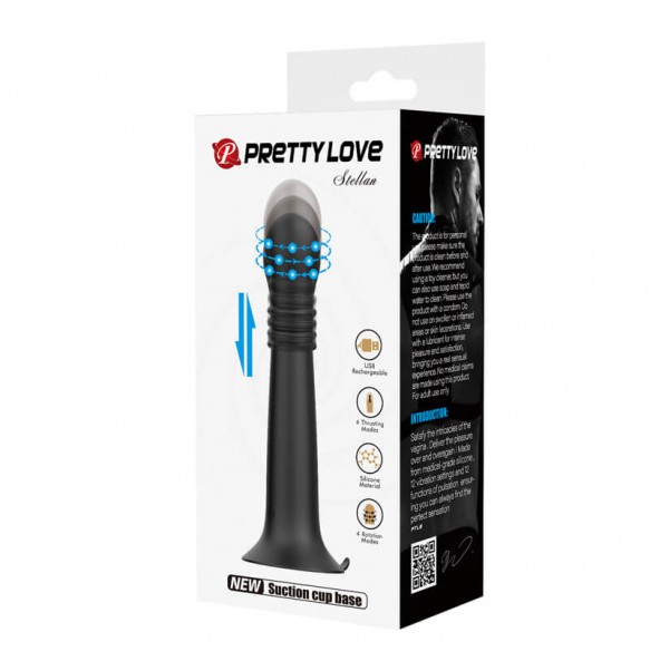 PRETTY LOVE - Stellan Thursting Rotating Bead Massager (Chargeable - Black)